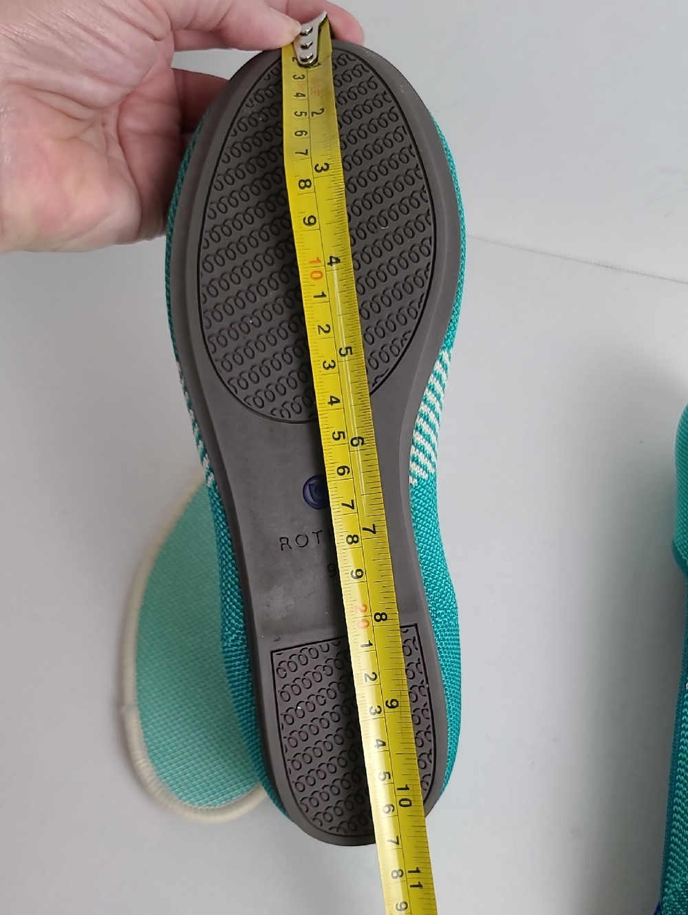 Rothy's The Flat In Calypso Teal Aqua Turquoise Round Toe Slip In Ballet Shoe - Picture 13 of 16